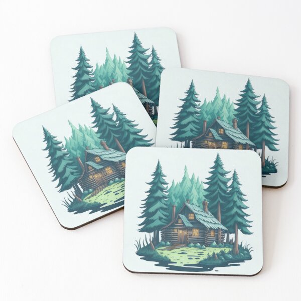 Item preview, Cute mountain log cabin design - Cabin in the woods designed and sold by ROBIN MACGREGOR.
