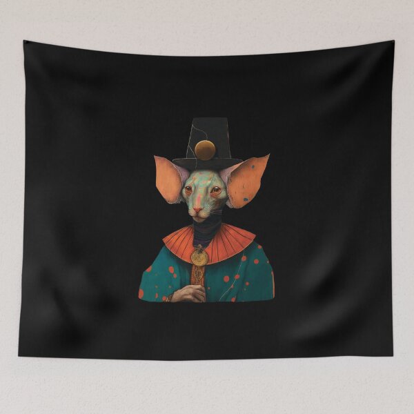 Item preview, Colorful magical Peterbald Cat in Hat designed and sold by bellabitis.