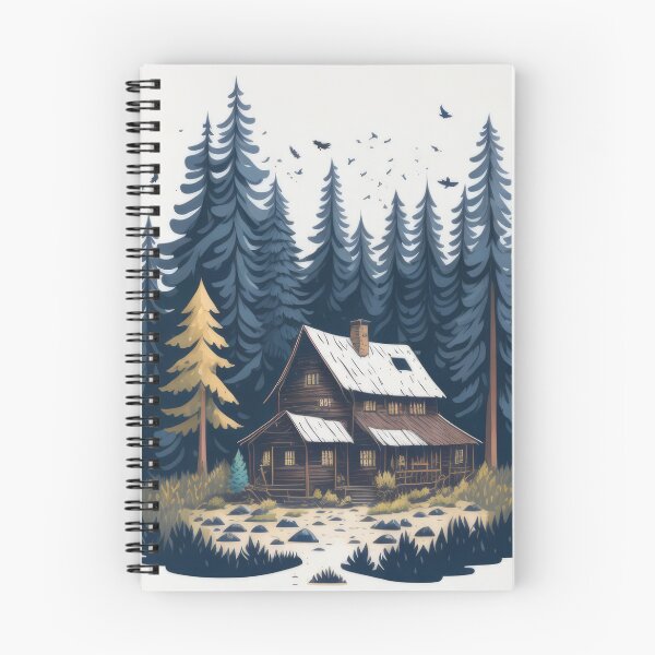 Item preview, Cute mountain house cartoon design - Cabin in the woods designed and sold by ROBIN MACGREGOR.