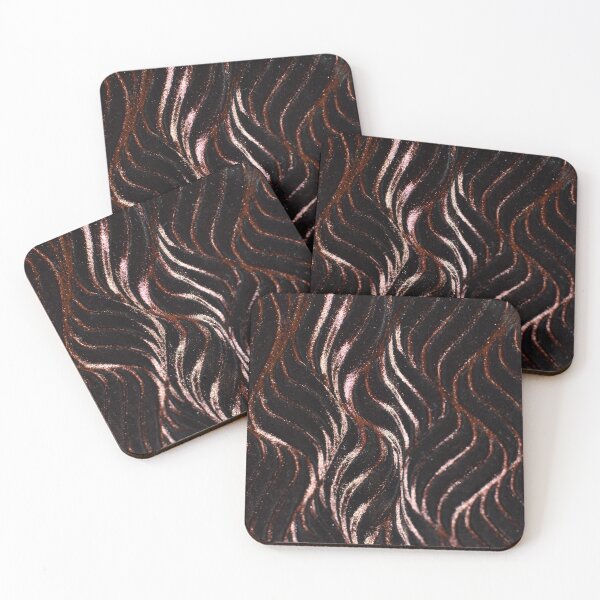 Item preview, Rosegold Elegance: Waves of Beauty on Black" designed and sold by SoulthreadzStudio.