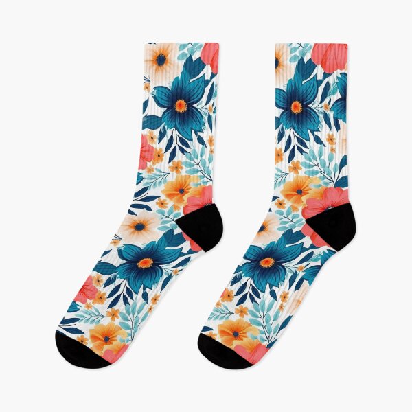 Aperçu de l'œuvre Fleurs d'été lumineuses en pastel acrylique | Motif floral coloré créée et vendue par BoredF.