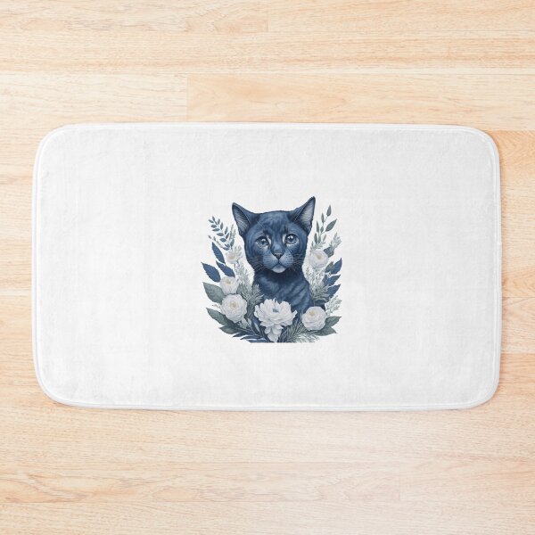 Item preview, Cute Russian Blue with Flowers designed and sold by Clipartopia.