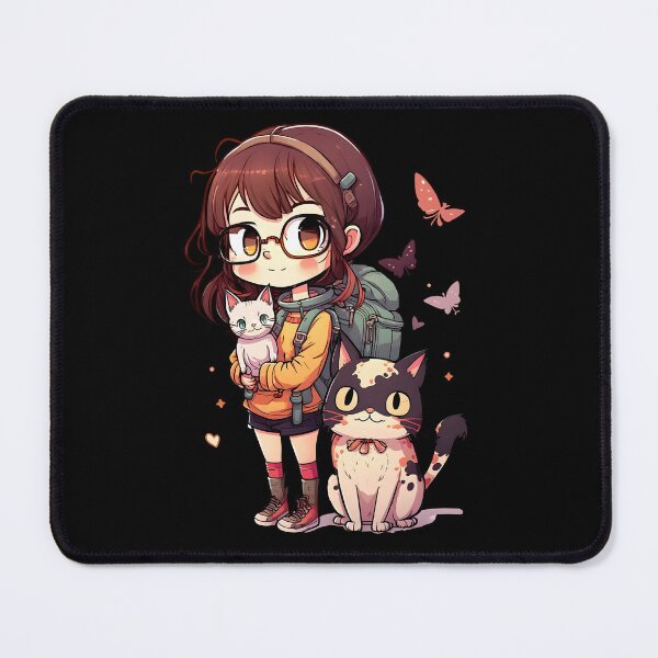 Item preview, Funny Girl & Cats Kawaii Anime Cat Lovers designed and sold by SecretDicer.