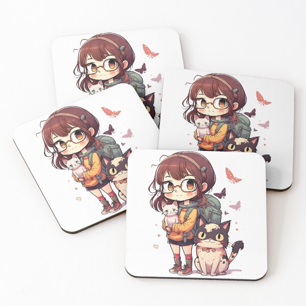 Item preview, Funny Girl & Cats Kawaii Anime Cat Lovers designed and sold by SecretDicer.