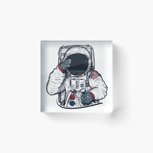 Apollo Lunar Mission Astronaut Illustration (SPACE YO) Acrylic Block
