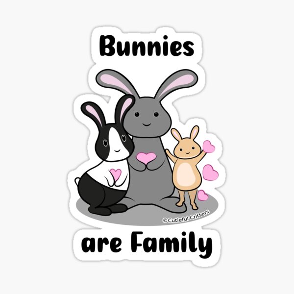 Item preview, Bunnies are Family! designed and sold by Cutieful Critters.