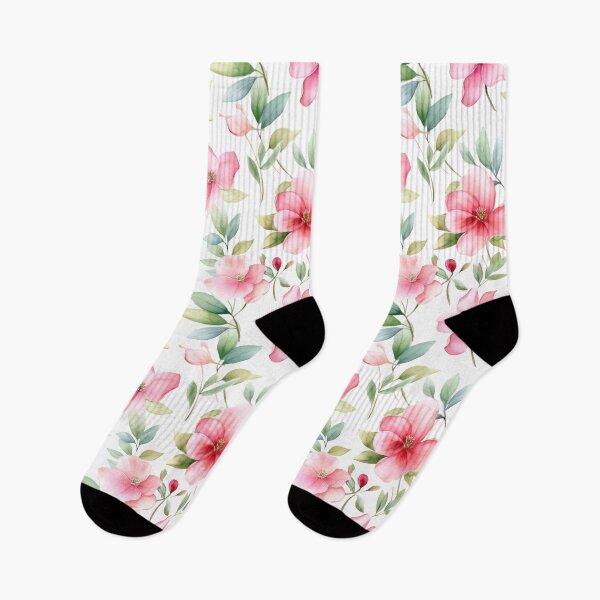 Item preview, Pink Watercolor Summer Flowers | Colorful Happy Floral Pattern designed and sold by BoredF.