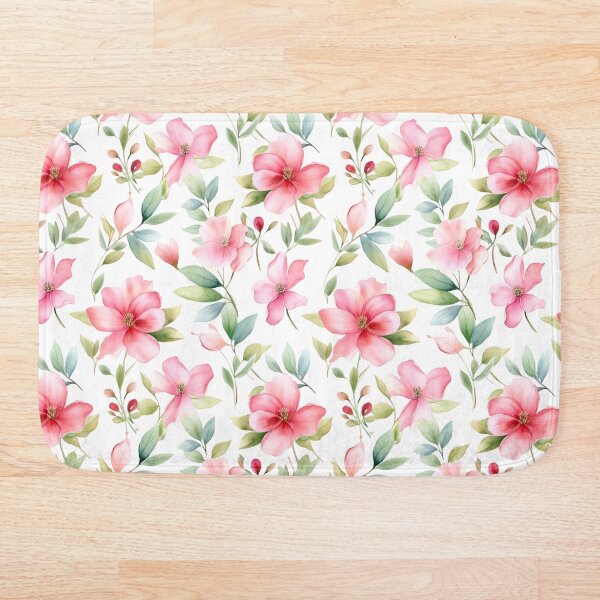 Item preview, Flores rosadas de verano de acuarela | Colorido patrón floral feliz designed and sold by BoredF.