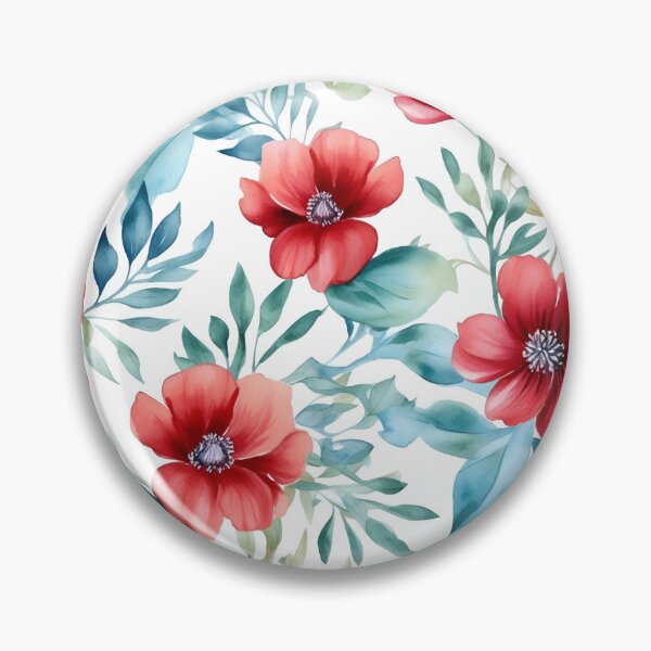 Item preview, Red Watercolor Summer Flowers | Cute Floral Pattern designed and sold by BoredF.