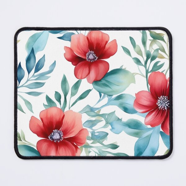 Item preview, Flores rojas de verano de acuarela | Patrón floral lindo designed and sold by BoredF.