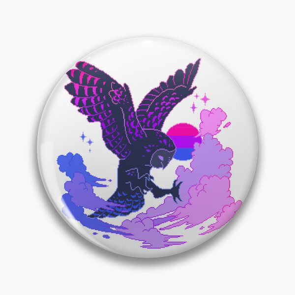 Item preview, Bisexual Flag LGBT Pride Owl Pixel Art designed and sold by OceanicScribble.