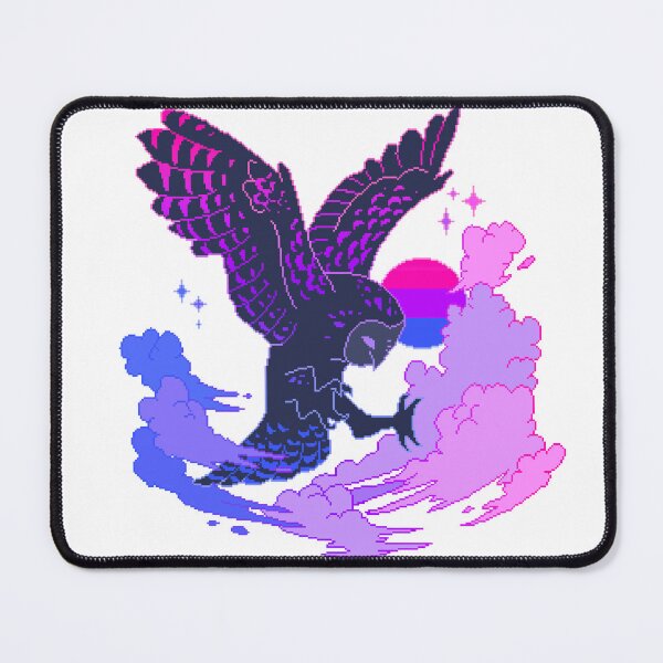 Item preview, Bisexual Flag LGBT Pride Owl Pixel Art designed and sold by OceanicScribble.