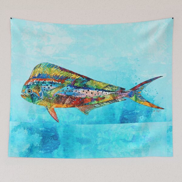 Item preview, Colorful Dolphin Fish Art Fishy Beach Fun designed and sold by Sharon Cummings Art.