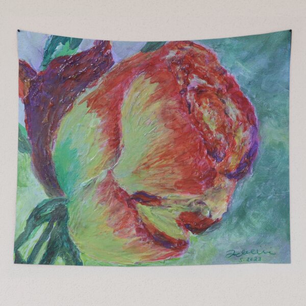 Item preview, Dissolving Yellow Rose Original ART by Rebekah Aramini Lupo, Acrylic on Canvas designed and sold by BodyIllumin.