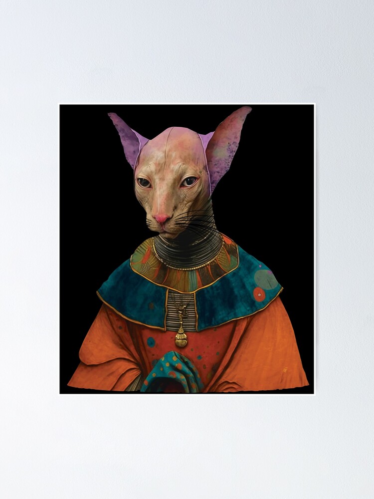 Colorful magical Peterbald Cat