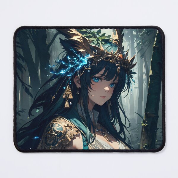Item preview, Forest Spirit Anime Girl with Antlers designed and sold by ByteyCreatives.
