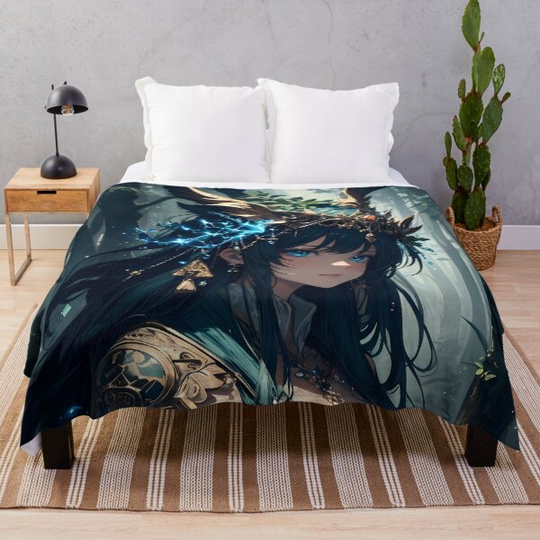 Item preview, Forest Spirit Anime Girl with Antlers designed and sold by ByteyCreatives.
