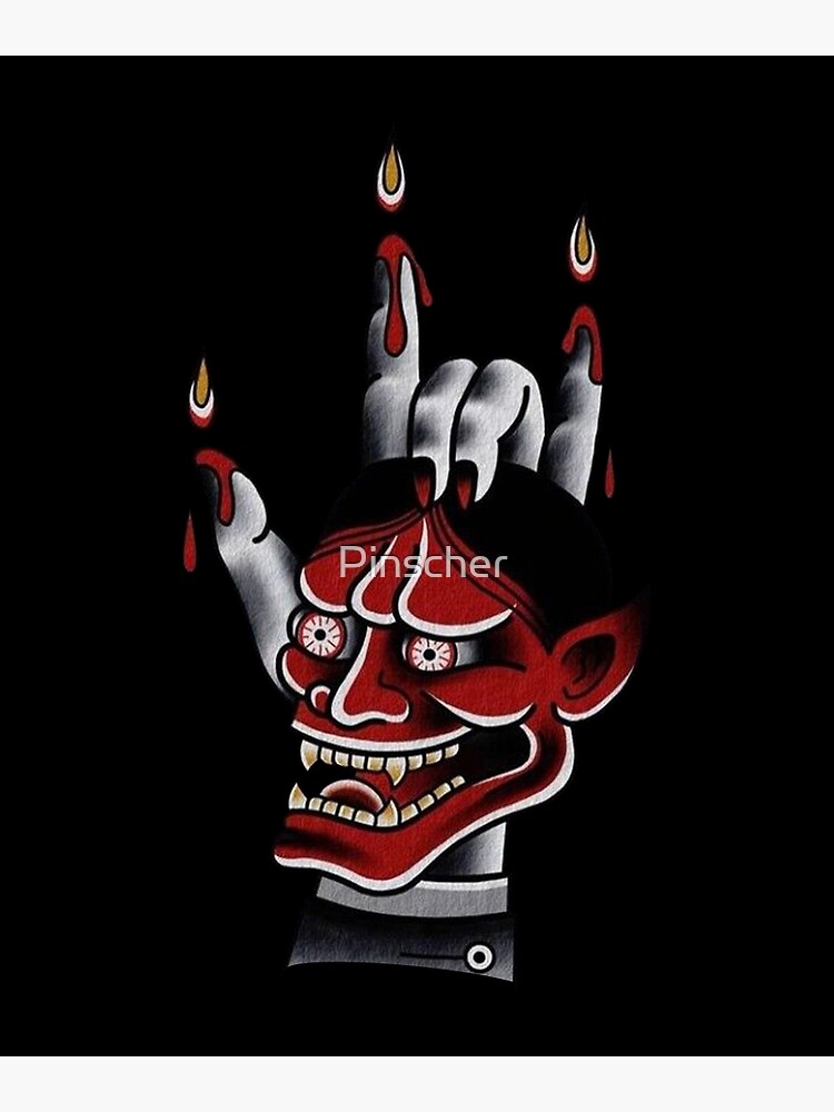 50s cartoon retro vintage sticker head satan devil tattoo art Stock  Illustration | Adobe Stock