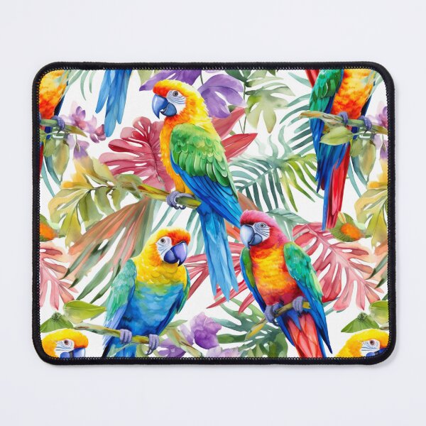 Item preview, Watercolour Tropical Parrots Pattern designed and sold by PatternStudios.