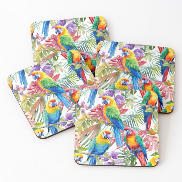 Item preview, Watercolour Tropical Parrots Pattern designed and sold by PatternStudios.