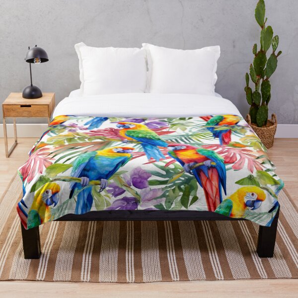 Item preview, Patrón de loros tropicales acuarela designed and sold by PatternStudios.