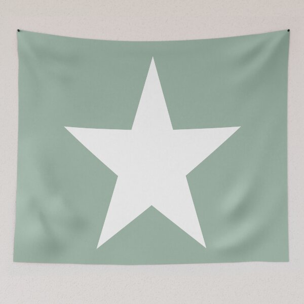 Item preview, Single WHITE STAR on a MUTED GREEN Background designed and sold by RachelMacht.