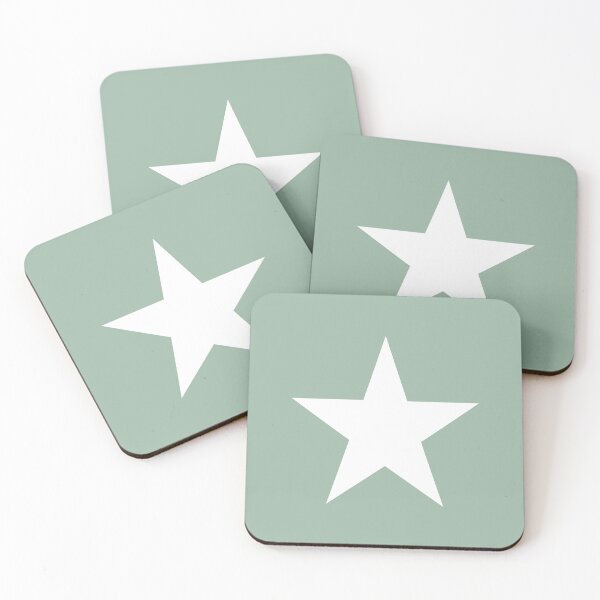 Item preview, Single WHITE STAR on a MUTED GREEN Background designed and sold by RachelMacht.