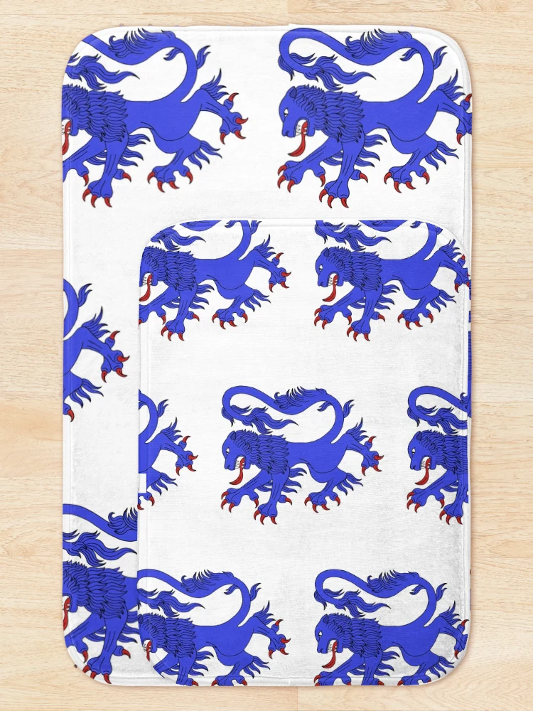 Thumbnail 5 of 6, Bath Mat, Lion Rampant Azure designed and sold by Azure Lion Productions.