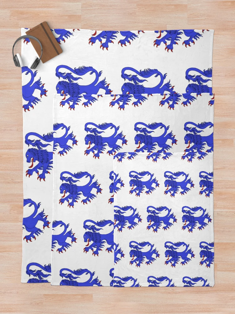 Thumbnail 5 of 6, Throw Blanket, Lion Rampant Azure designed and sold by Azure Lion Productions.