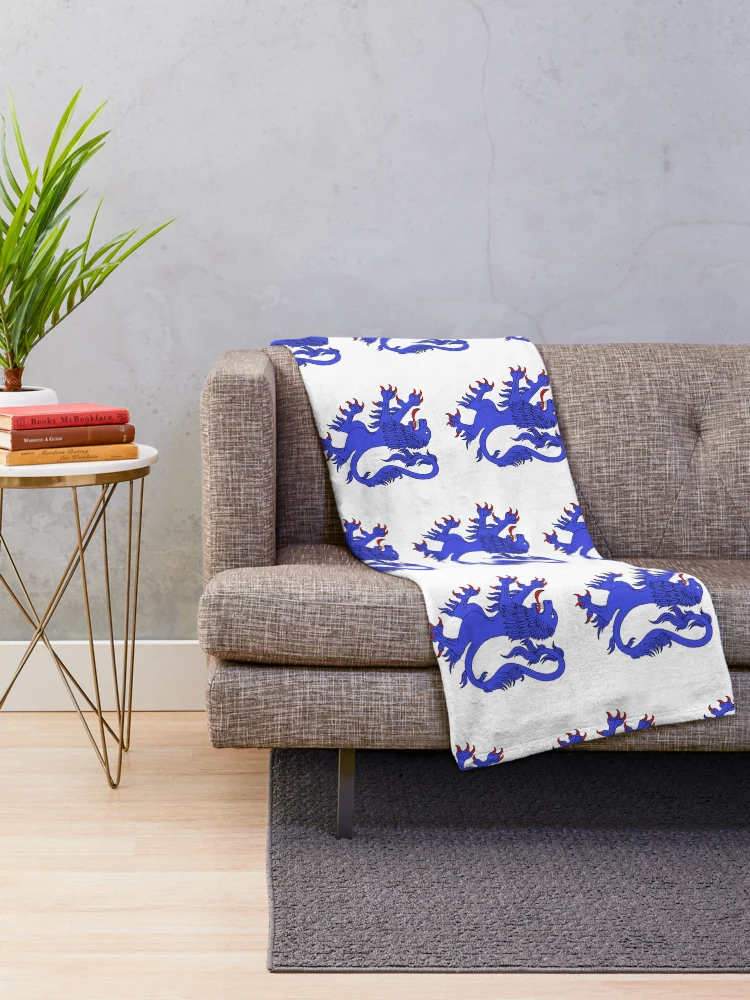 Thumbnail 2 of 6, Throw Blanket, Lion Rampant Azure designed and sold by Azure Lion Productions.