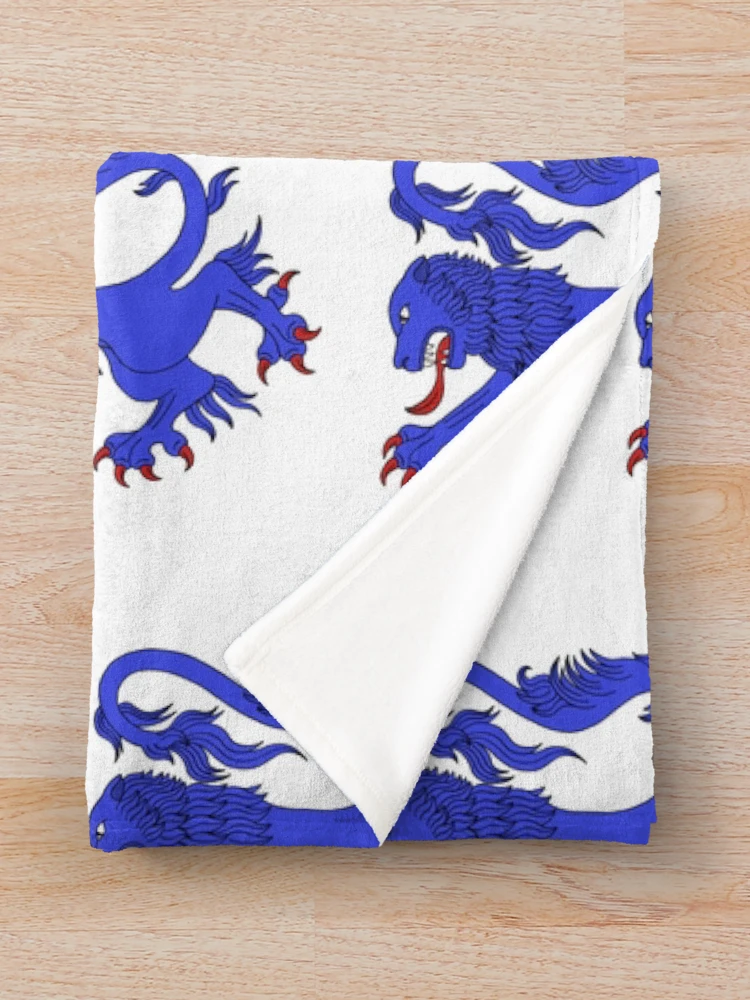 Thumbnail 3 of 6, Throw Blanket, Lion Rampant Azure designed and sold by Azure Lion Productions.