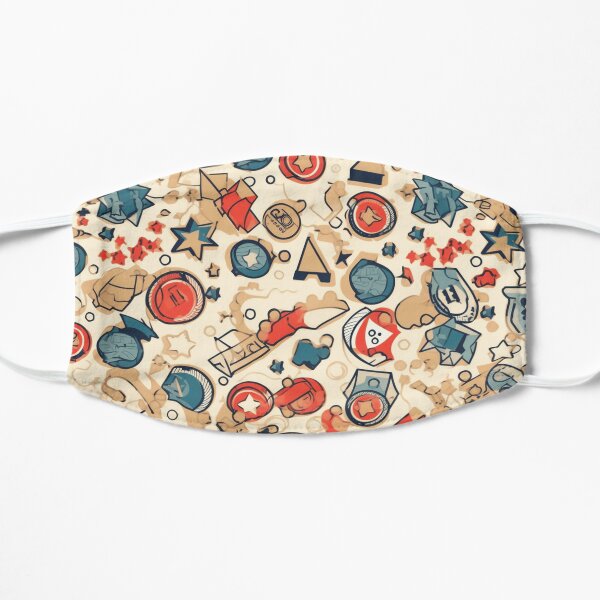 Nice abstract design in patterns, American iconography, superheroes. Flat Mask