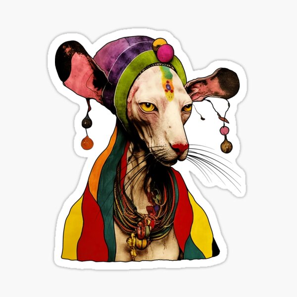 Reggae Colorful Peterbald Cat Sticker