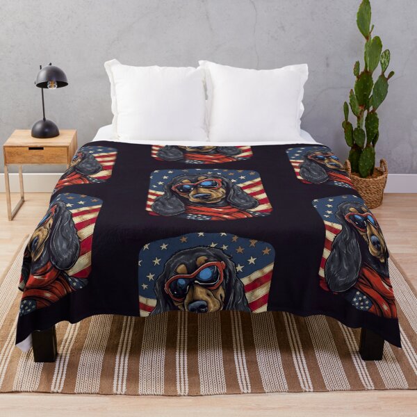 Item preview, Dachshund Dog Red White Blue Patriotic American Flag 4th of July designed and sold by Lovedogz4life.