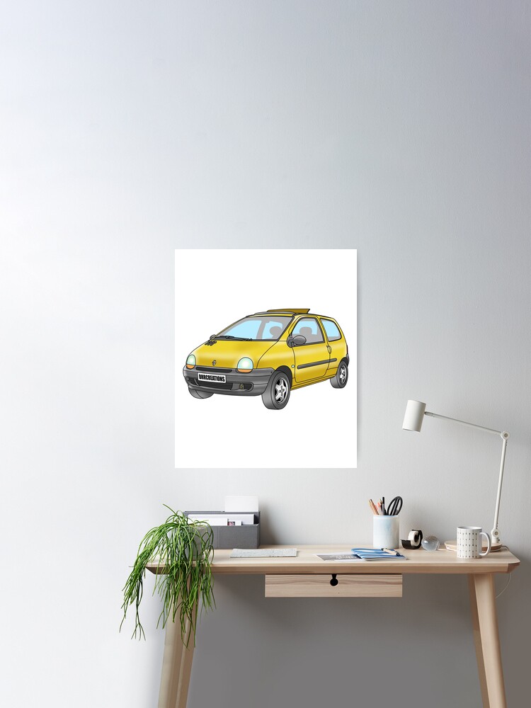 Twingo yellow! French car lover! Mk1! Fun design! Poster for Sale