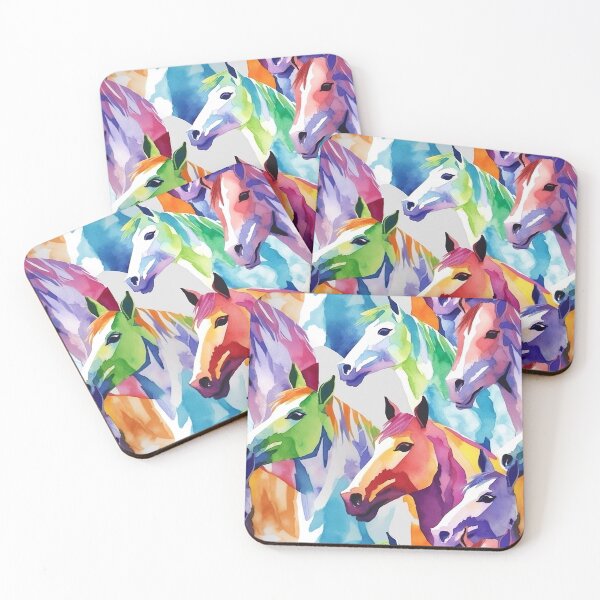 Artikelvorschau, Aquarell-Pferdemuster entworfen und verkauft von PatternStudios.