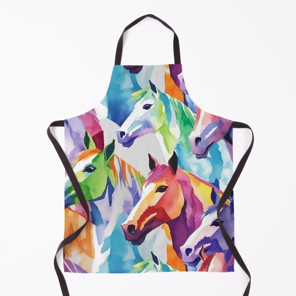 Aperçu de l'œuvre Motif de chevaux aquarelle créée et vendue par PatternStudios.