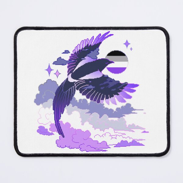 Item preview, Asexual Flag LGBT Pride Magpie Pixel Art designed and sold by OceanicScribble.