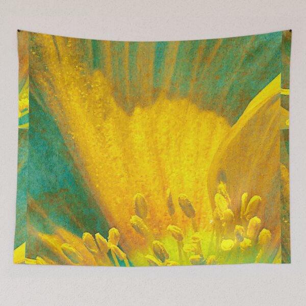 Item preview, Golden Poppy with Cyan Concrete texture designed and sold by Alchymie.