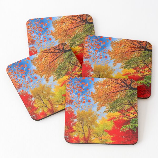 Item preview, Autumn nostalgic view of colorful falling leaves in the wind   designed and sold by JaroDesign2023.
