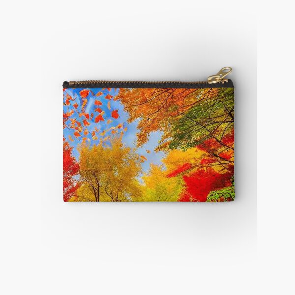 Item preview, Autumn nostalgic view of colorful falling leaves in the wind designed and sold by JaroDesign2023.