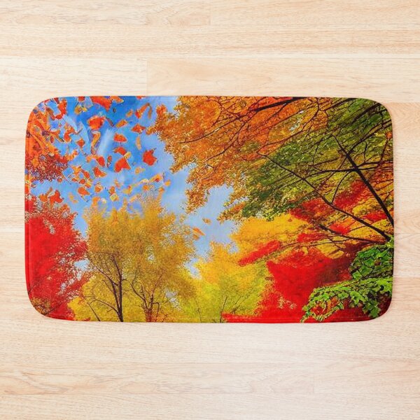 Item preview, Autumn nostalgic view of colorful falling leaves in the wind designed and sold by JaroDesign2023.