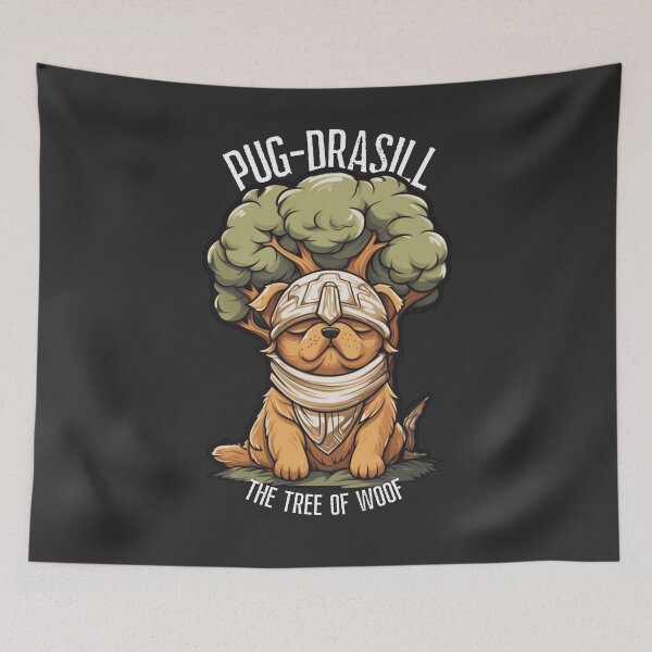 Item preview, Viking Pug - Pug-rdrasil: The Tree of Woof designed and sold by KamilMalinowski.