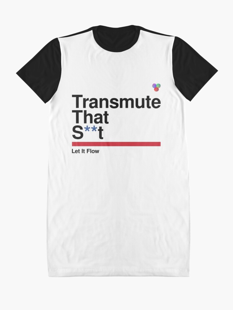 Thumbnail 3 of 5, Graphic T-Shirt Dress, Transmute That S**t - To The Stars (Black) designed and sold by Dan Zetterström.