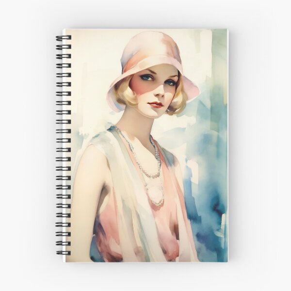 Item preview, Gorgeous Vintage 1930s Fashion Lady in Stylish Hat, Watercolor Style designed and sold by LuluLovely.