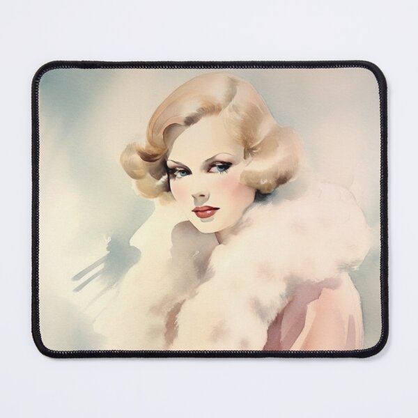 Item preview, Glamorous Vintage 1930s Fashion Model in Pink Coat with White Fur Collar designed and sold by LuluLovely.