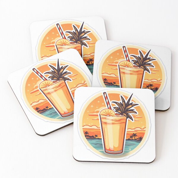 Item preview, Retro Vibes: Pina Colada Cocktail designed and sold by CatPrintAlchemy.
