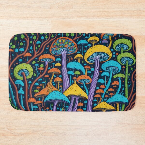 Item preview, Colorful Mushrooms Digital Art designed and sold by ZenStickConcept.