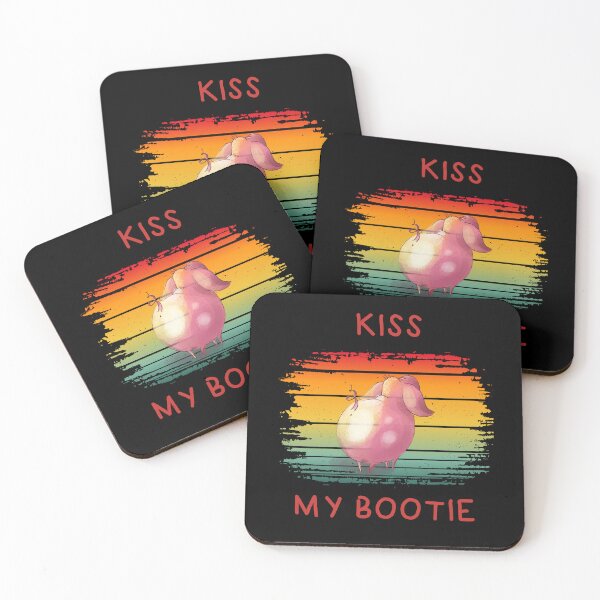 Item preview, Kiss My Bootie Funny Pig text designed and sold by SunnyFunnyArt.