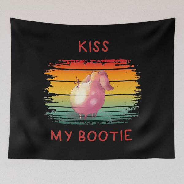 Item preview, Kiss My Bootie Funny Pig text designed and sold by SunnyFunnyArt.